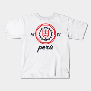 White Peruvian Shield Kids T-Shirt